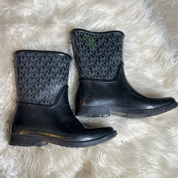 Michael Kors Sutter Logo Rubber Rainbootie Rain Boot Black Women's Size 6 - Picture 6 of 7
